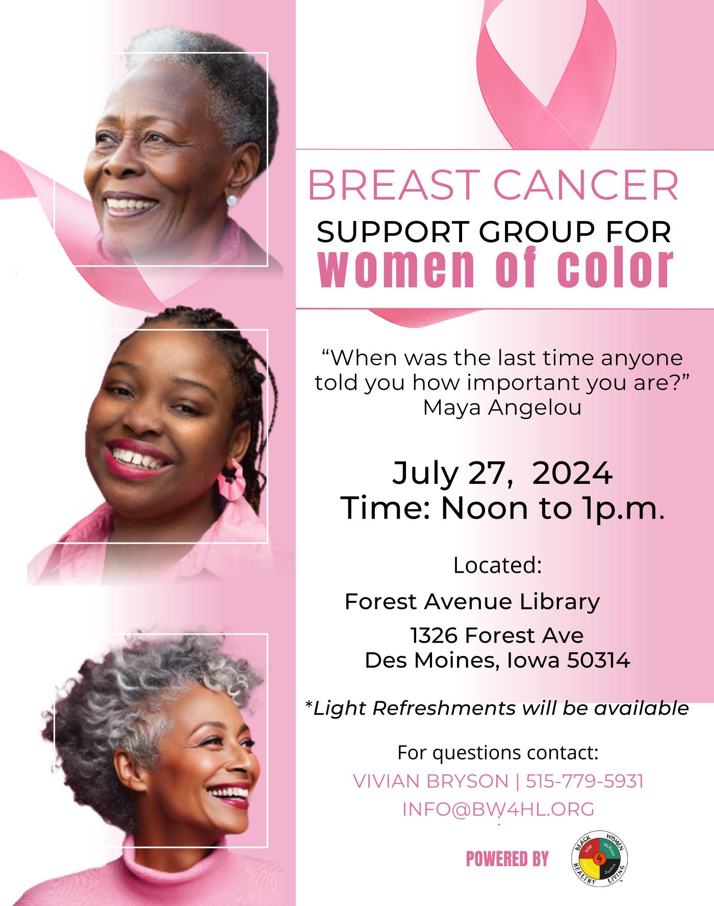 Breast Cancer Support Group July 2024